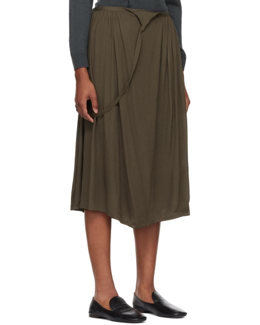 Lemaire Multicolor Khaki Soft Apron Midi Skirt