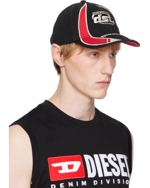 DIESEL Black C-Arson Cap for men