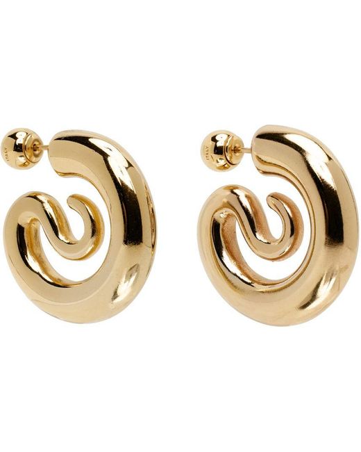 Aferando Gold Plated Exaggerated Geometric Unique Design Hoop Earrings