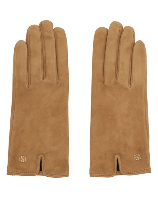 Handsome Stockholm Natural Tan Essentials Suede Gloves for men