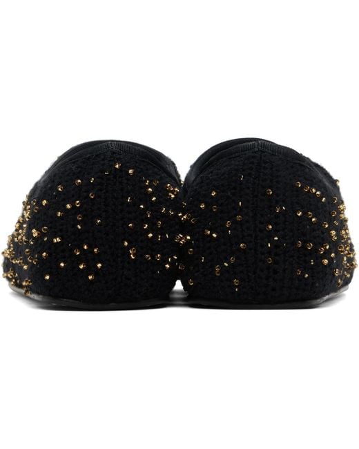 Gabriela Hearst Black Aris Knit Ballerina Flats
