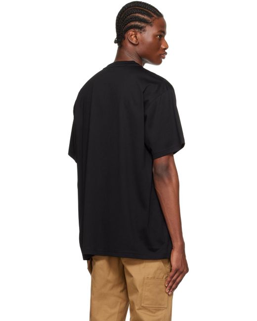 T-shirt noir à logo contrecollé Burberry pour homme en coloris Black