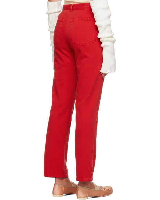 MM6 by Maison Martin Margiela Red Four-pocket Jeans