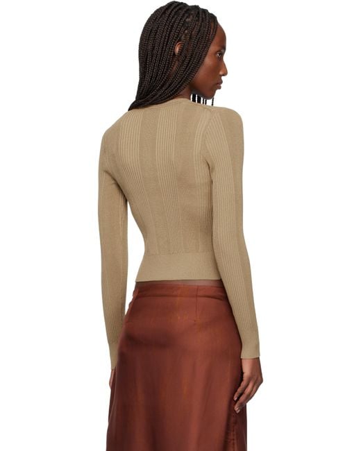 Proenza Schouler Multicolor Khaki Currin Cardigan