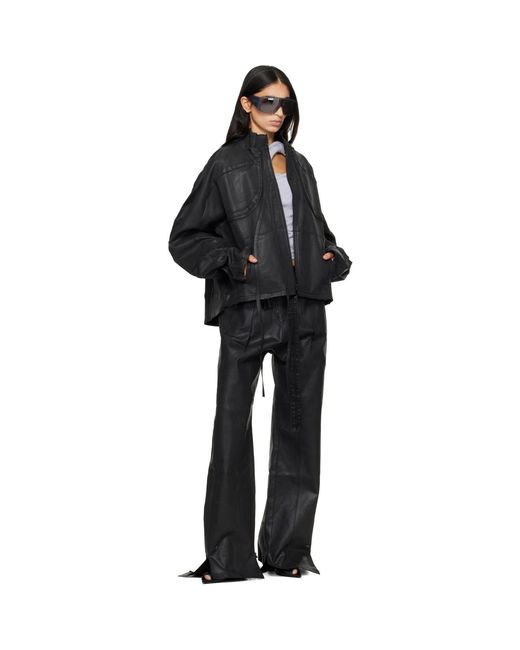 OTTOLINGER Black Glazed Baggy Jeans