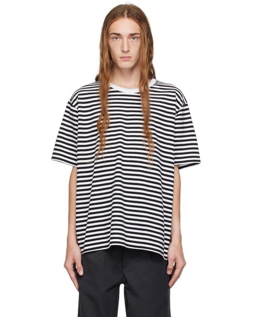 Nanamica Black Striped T-shirt for men