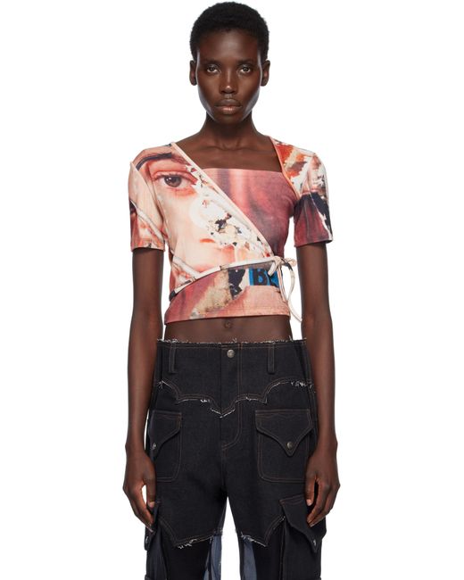 【ANDERSSON BELL】 COLLAGE PRINTED WRAP T-SHIRT Andersson Bell Collage Printed Wrap T-shirt in Multi