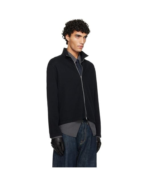 Our Legacy Black Shrunken Fullzip Track Jacket for men