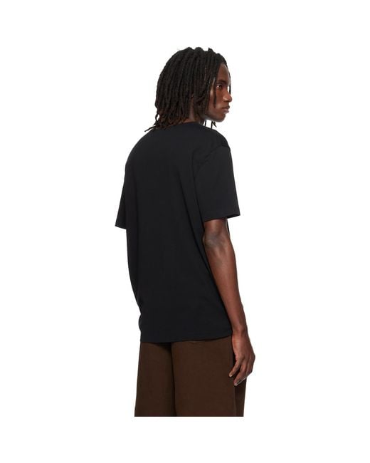 Lemaire Black Scoop-Neck T-Shirt for men