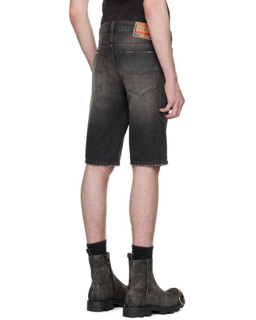 メンズ DIESEL スリムフィット デニムショートパンツ Black