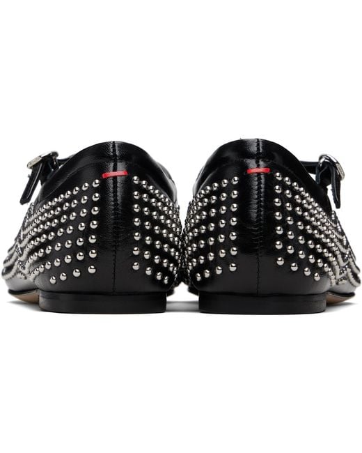 Aeyde Black Uma Mini Stud Mary-Jane Flats