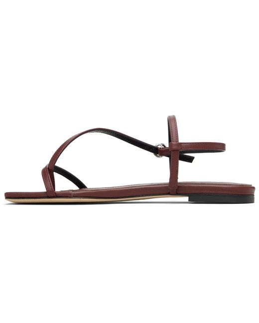 Aeyde Black Burgundy Ella Square-Toe Sandals