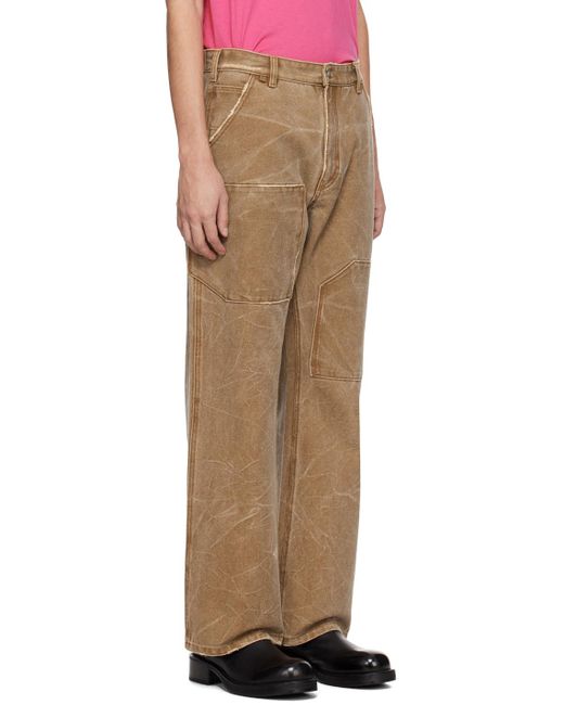 Acne Multicolor Brown Patch Trousers for men