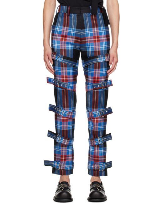 Charles Jeffrey Blue Pin-buckle Trousers