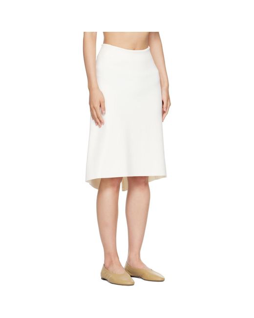 Totême White Dipped Knit Midi Skirt