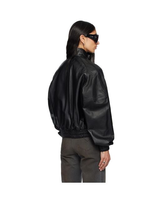 Lu'u Dan Black Blouson Leather Jacket