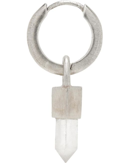 Boucle d'oreille à anneau unique argentée à pendentif en quartz Parts Of 4 pour homme en coloris Multicolor