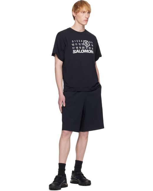 メンズ MM6 by Maison Martin Margiela ブラック Salomonエディション シームレス Tシャツ Black