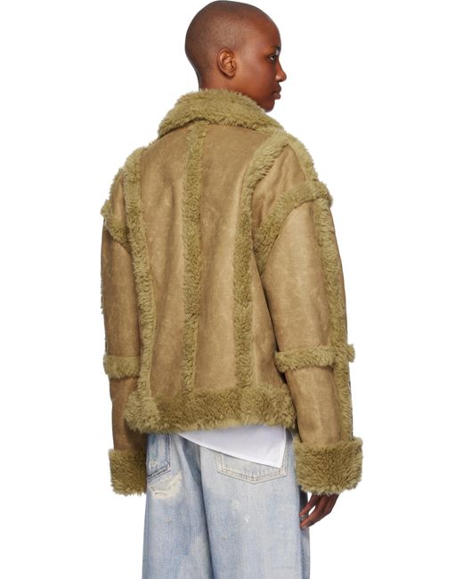 ジャケット OPEN YY_TheOpen Product PANELED FAUXSHEARLING JACKET (BROWN) OPEN YY Tan Paneled Faux-Shearling Jacket in Brown | Lyst