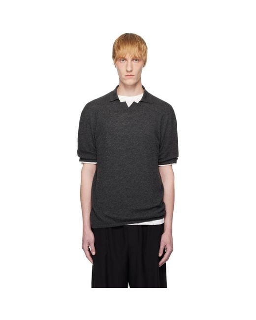 The Row Black Isao Polo for men