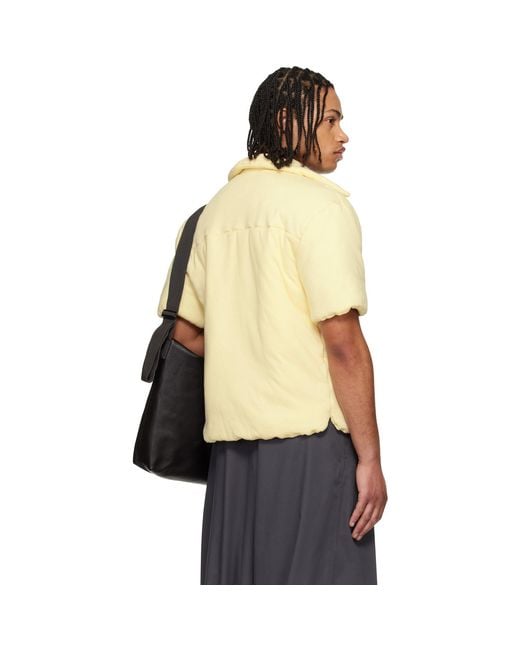 Lu'u Dan Black Off- Wadded Shift Shirt for men