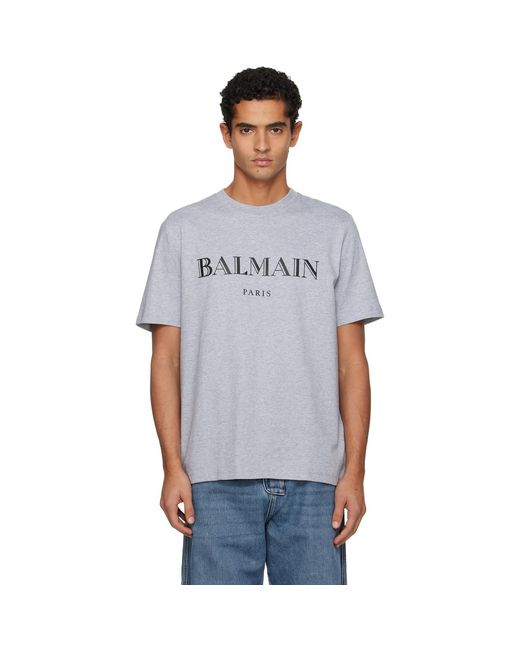 Balmain Blue Print T-Shirt for men