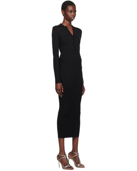 Max Mara Black Frais Midi Dress