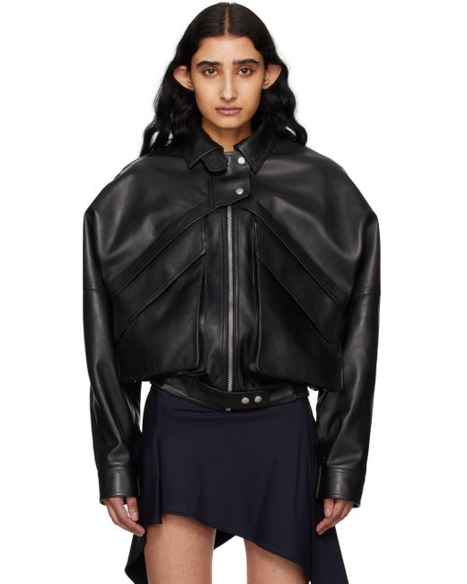 Magda Butrym Black Vintage Leather Jacket