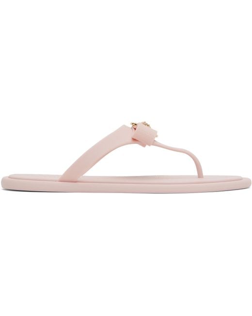 Versace Black Gianni Ribbon Flip-Flops