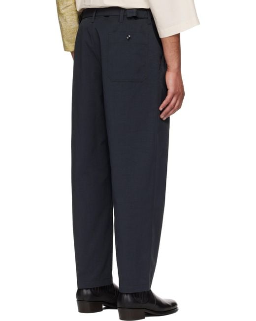 Lemaire Blue Carrot Trousers for men
