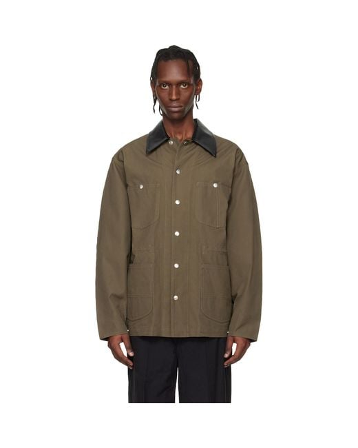 Toga Virilis Brown Khaki Canvas Jacket for men