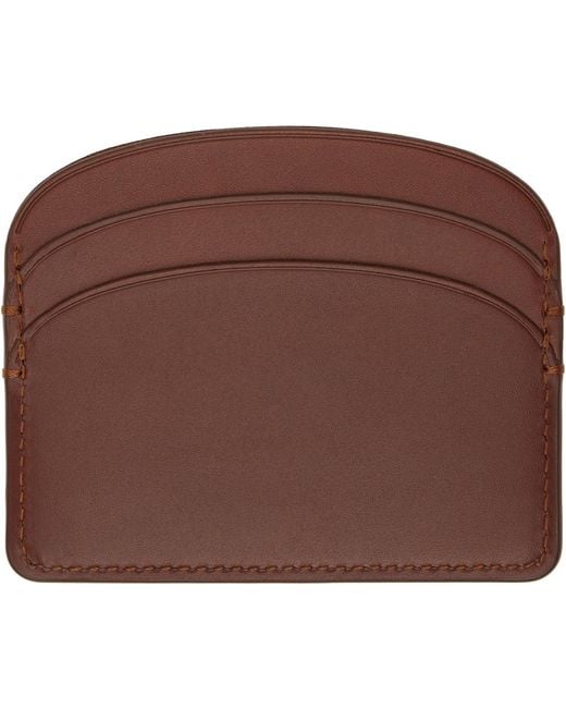 A.P.C. Brown Demi-Lune Card Holder