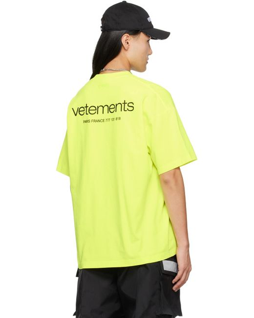 Vetements Yellow Bonded T-shirt for men