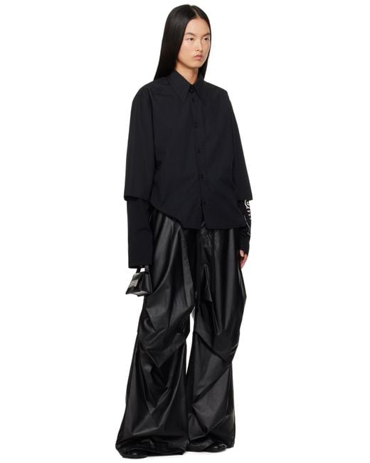 MM6 by Maison Martin Margiela コットンポプリン 長袖シャツ Black