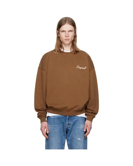 DSquared² Orange D2 Signature Relax Fit Crewneck Sweatshirt for men