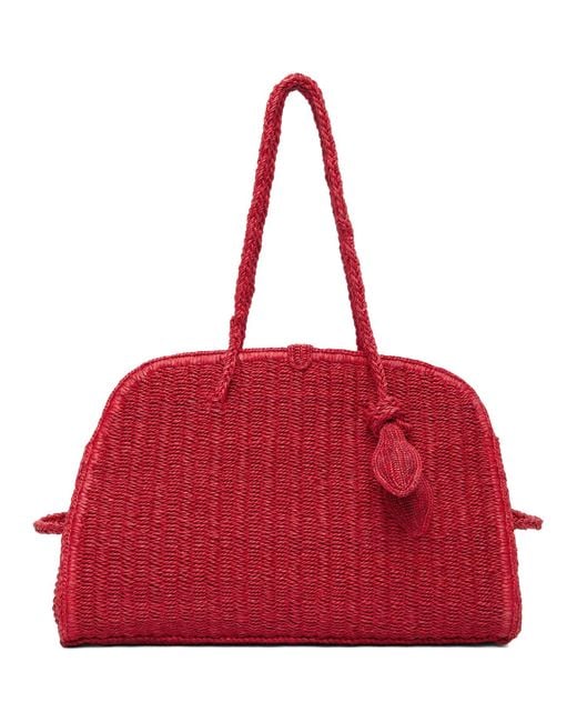 Jacquemus Red 'the Raffia Turismo' Tote for men