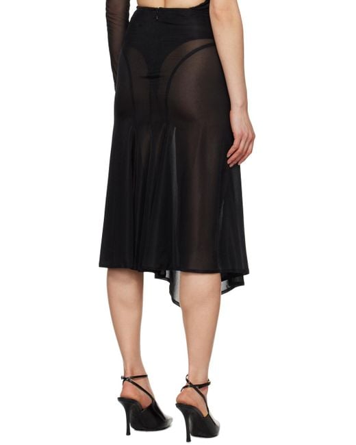 Mugler Black M Cutout Midi Skirt