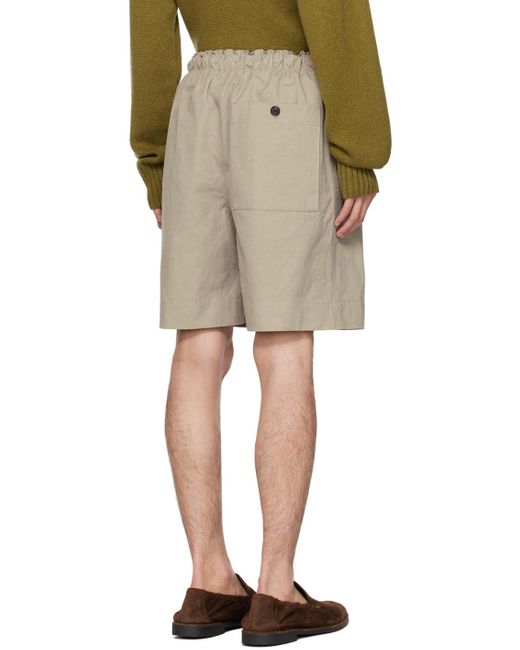 Margaret Howell Natural Taupe Oversized Shorts for men