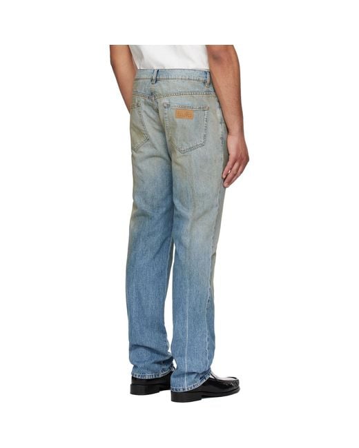 MM6 by Maison Margiela Blue Faded Jeans for men