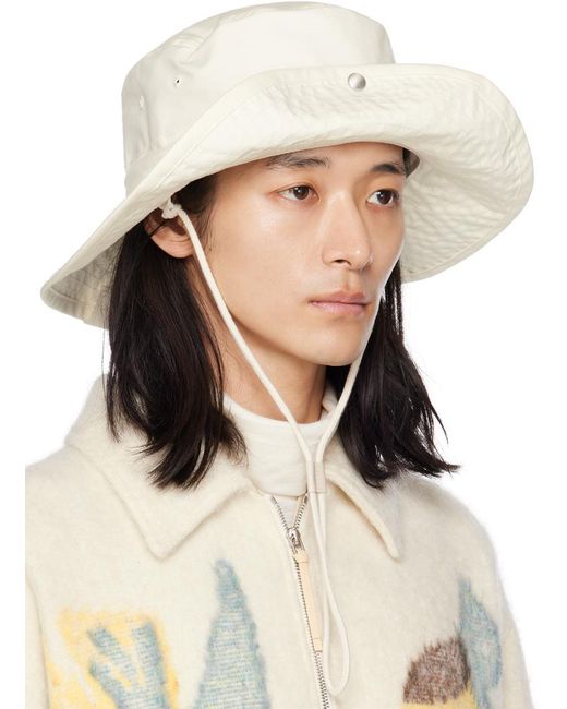 Jil Sander Natural White Press-stud Bucket Hat for men