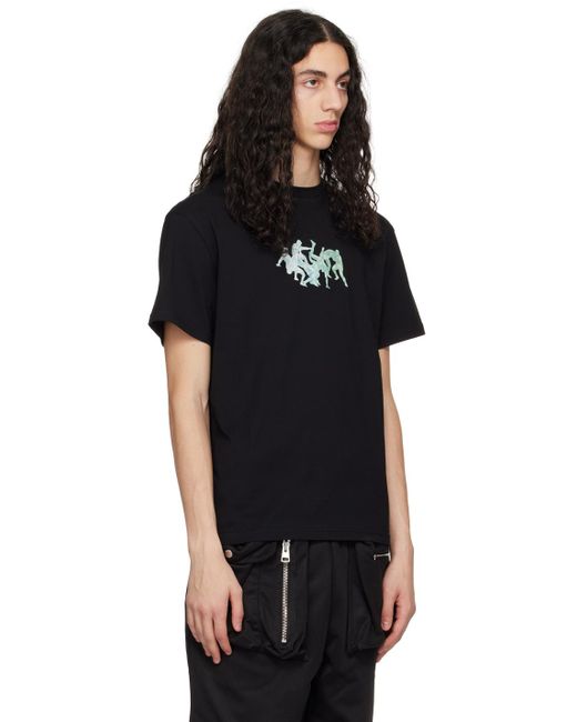 J.W. Anderson Black Placed Print T-shirt for men