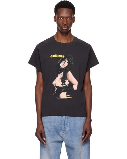 Enfants Riches Deprimes Black Raglan 'girl' Artwork T-shirt for men