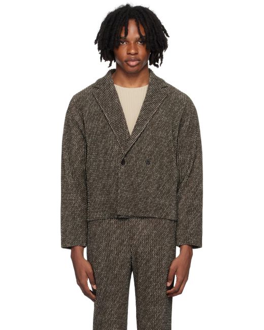 Homme Plissé Issey Miyake Black Homme Plissé Issey Miyake Diagonals Blazer for men