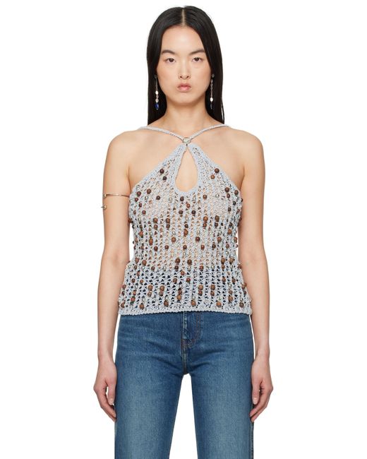 Coperni Black Beaded Knitted Tank Top