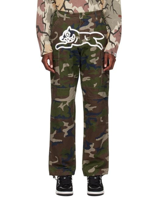 ICECREAM Black Khaki Running Dog Cargo Pants for men