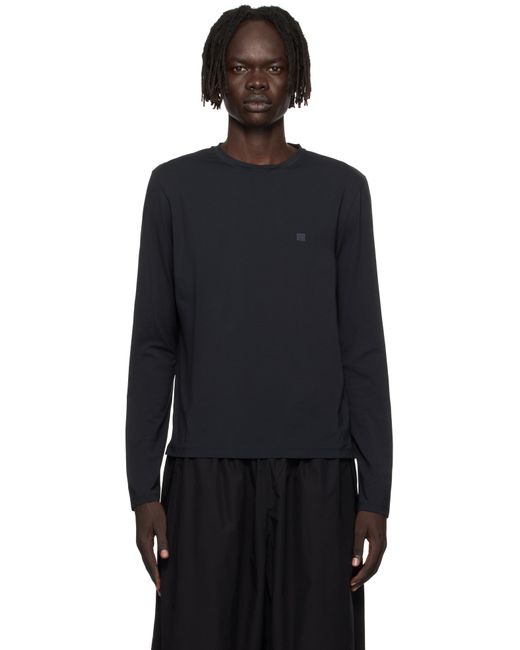 メンズ Acne ブラック レギュラーフィット 長袖Tシャツ Blue