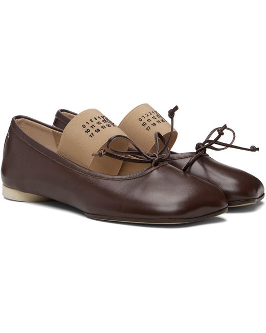 MM6 by Maison Margiela Black Anatomic Numeric Ballerina Flats