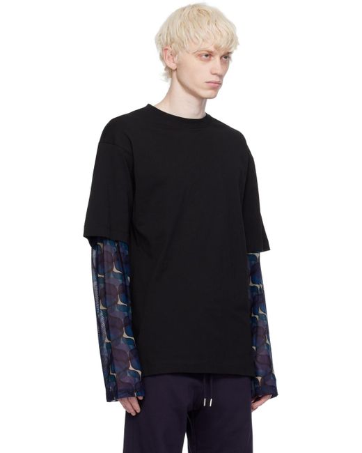 Dries Van Noten Black Laye Long Sleeve T-shirt for men