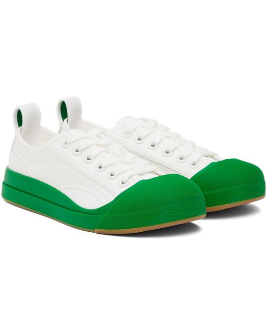 Bottega Veneta Green White Vulcan Sneakers