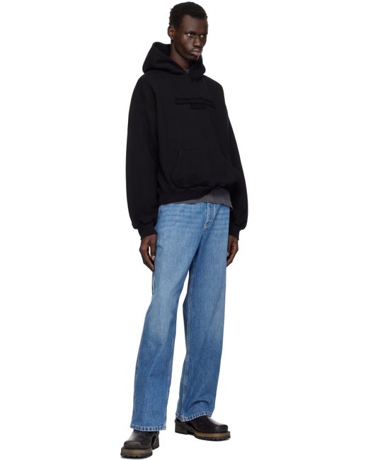 Alexander Wang Black Oversize Logo Hoodie for men